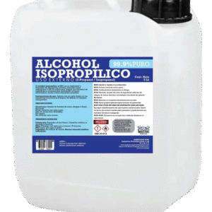 1 Alcohol Isopropílico 99% (Anhidro) Desinfección Limpieza Total, 5 Litros
