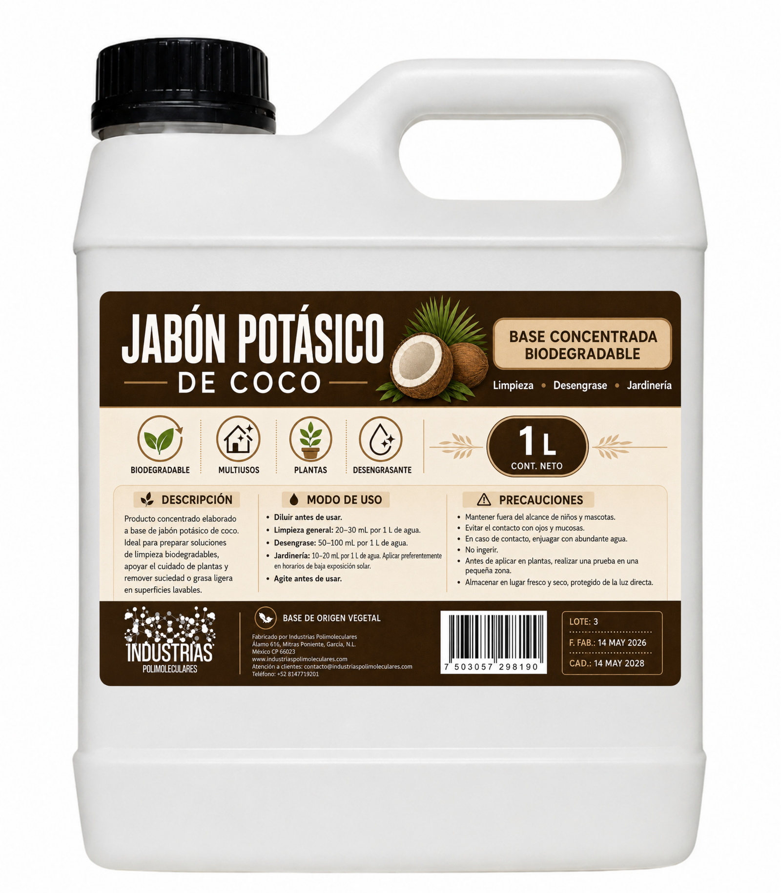 Jabón Potásico de coco